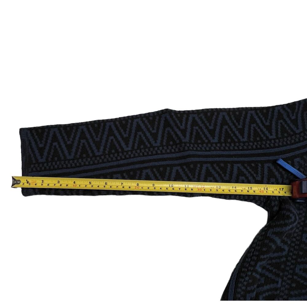 Style‎ & Co Open Front Cardigan XL – Navy Blue Aztec Pattern Knit Fringe Sweater - Picture 7 of 8